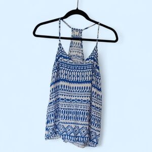 Blue Patterned Women's Top Size Small Old Navy